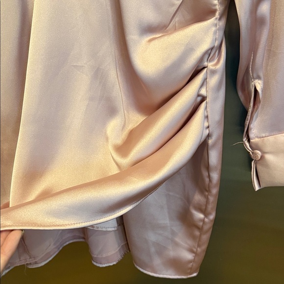 NWT Zara Light Pink Satin dress size large - Picture 6 of 8